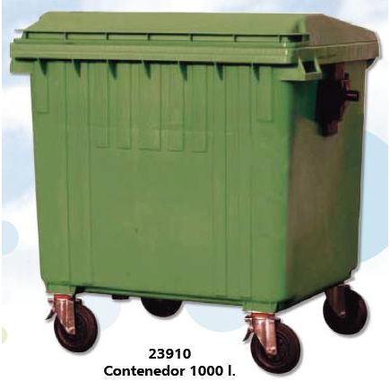 CONTENEDOR INDUSTRIAL 1100L  TAPA 2 BOCAS C/ FUELLE C/CERRADURA GRAVEDAD